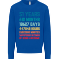 51st Birthday 51 Year Old Mens Sweatshirt Jumper Royal Blue