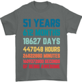 51st Birthday 51 Year Old Mens T-Shirt 100% Cotton Charcoal