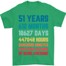 51st Birthday 51 Year Old Mens T-Shirt 100% Cotton Irish Green