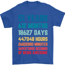 51st Birthday 51 Year Old Mens T-Shirt 100% Cotton Royal Blue