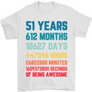 51st Birthday 51 Year Old Mens T-Shirt 100% Cotton White
