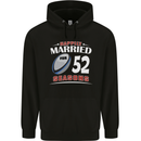 52 Year Wedding Anniversary 52nd Rugby Mens 80% Cotton Hoodie Black