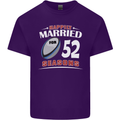 52 Year Wedding Anniversary 52nd Rugby Mens Cotton T-Shirt Tee Top Purple