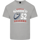 52 Year Wedding Anniversary 52nd Rugby Mens Cotton T-Shirt Tee Top Sports Grey