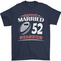 52 Year Wedding Anniversary 52nd Rugby Mens T-Shirt 100% Cotton Navy Blue