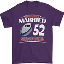 52 Year Wedding Anniversary 52nd Rugby Mens T-Shirt 100% Cotton Purple