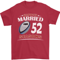 52 Year Wedding Anniversary 52nd Rugby Mens T-Shirt 100% Cotton Red