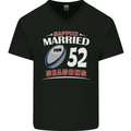 52 Year Wedding Anniversary 52nd Rugby Mens V-Neck Cotton T-Shirt Black