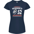 52 Year Wedding Anniversary 52nd Rugby Womens Petite Cut T-Shirt Navy Blue