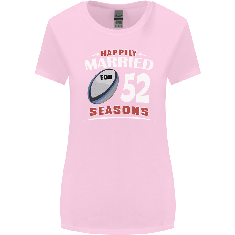52 Year Wedding Anniversary 52nd Rugby Womens Wider Cut T-Shirt Light Pink