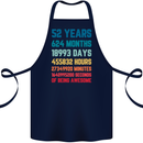 52nd Birthday 52 Year Old Cotton Apron 100% Organic Navy Blue