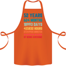 52nd Birthday 52 Year Old Cotton Apron 100% Organic Orange