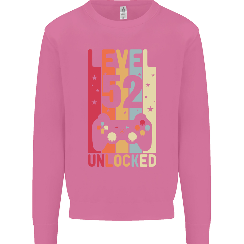 52nd Birthday 52 Year Old Level Up Gamming Mens Sweatshirt Jumper Azalea