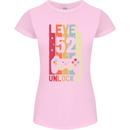 52nd Birthday 52 Year Old Level Up Gamming Womens Petite Cut T-Shirt Light Pink
