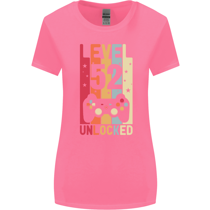 52nd Birthday 52 Year Old Level Up Gamming Womens Wider Cut T-Shirt Azalea