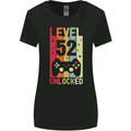 52nd Birthday 52 Year Old Level Up Gamming Womens Wider Cut T-Shirt Black
