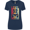 52nd Birthday 52 Year Old Level Up Gamming Womens Wider Cut T-Shirt Navy Blue
