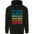 52nd Birthday 52 Year Old Mens 80% Cotton Hoodie Black
