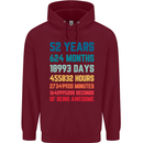 52nd Birthday 52 Year Old Mens 80% Cotton Hoodie Maroon