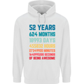 52nd Birthday 52 Year Old Mens 80% Cotton Hoodie White