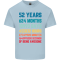 52nd Birthday 52 Year Old Mens Cotton T-Shirt Tee Top Light Blue