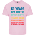 52nd Birthday 52 Year Old Mens Cotton T-Shirt Tee Top Light Pink