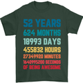 52nd Birthday 52 Year Old Mens T-Shirt 100% Cotton Forest Green