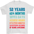 52nd Birthday 52 Year Old Mens T-Shirt 100% Cotton White