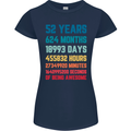 52nd Birthday 52 Year Old Womens Petite Cut T-Shirt Navy Blue