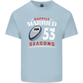 53 Year Wedding Anniversary 53rd Rugby Mens Cotton T-Shirt Tee Top Light Blue