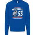 53 Year Wedding Anniversary 53rd Rugby Mens Sweatshirt Jumper Royal Blue