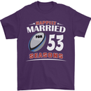 53 Year Wedding Anniversary 53rd Rugby Mens T-Shirt 100% Cotton Purple