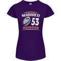 53 Year Wedding Anniversary 53rd Rugby Womens Petite Cut T-Shirt Purple