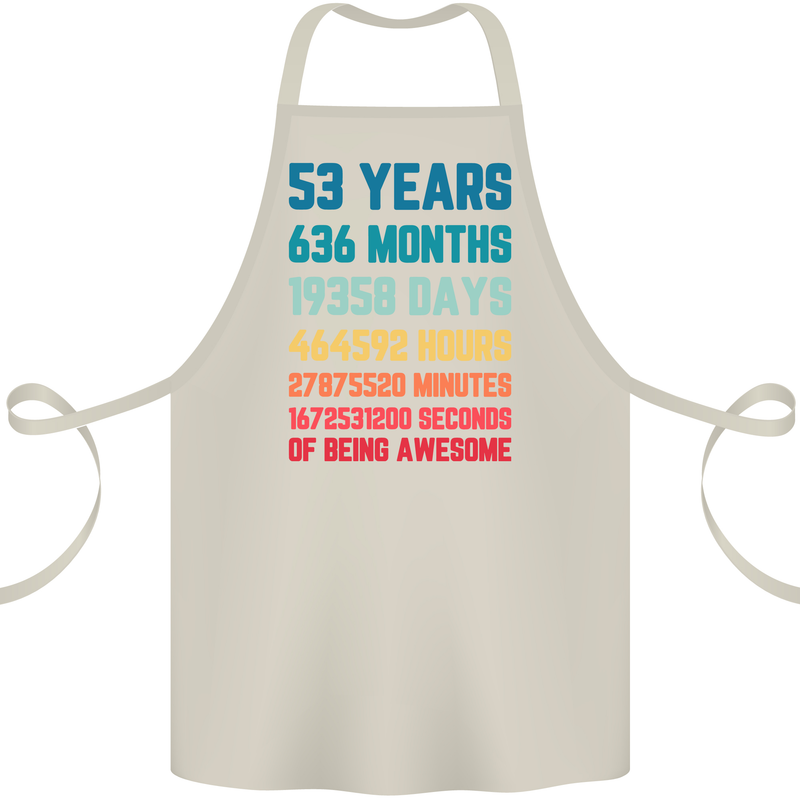 53rd Birthday 53 Year Old Cotton Apron 100% Organic Natural