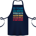 53rd Birthday 53 Year Old Cotton Apron 100% Organic Navy Blue