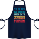 53rd Birthday 53 Year Old Cotton Apron 100% Organic Navy Blue