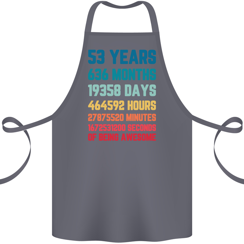 53rd Birthday 53 Year Old Cotton Apron 100% Organic Steel