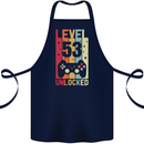 53rd Birthday 53 Year Old Level Up Gamming Cotton Apron 100% Organic Navy Blue