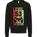 53rd Birthday 53 Year Old Level Up Gamming Mens Sweatshirt Jumper Black