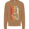 53rd Birthday 53 Year Old Level Up Gamming Mens Sweatshirt Jumper Caramel Latte