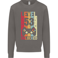 53rd Birthday 53 Year Old Level Up Gamming Mens Sweatshirt Jumper Charcoal
