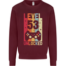 53rd Birthday 53 Year Old Level Up Gamming Mens Sweatshirt Jumper Maroon