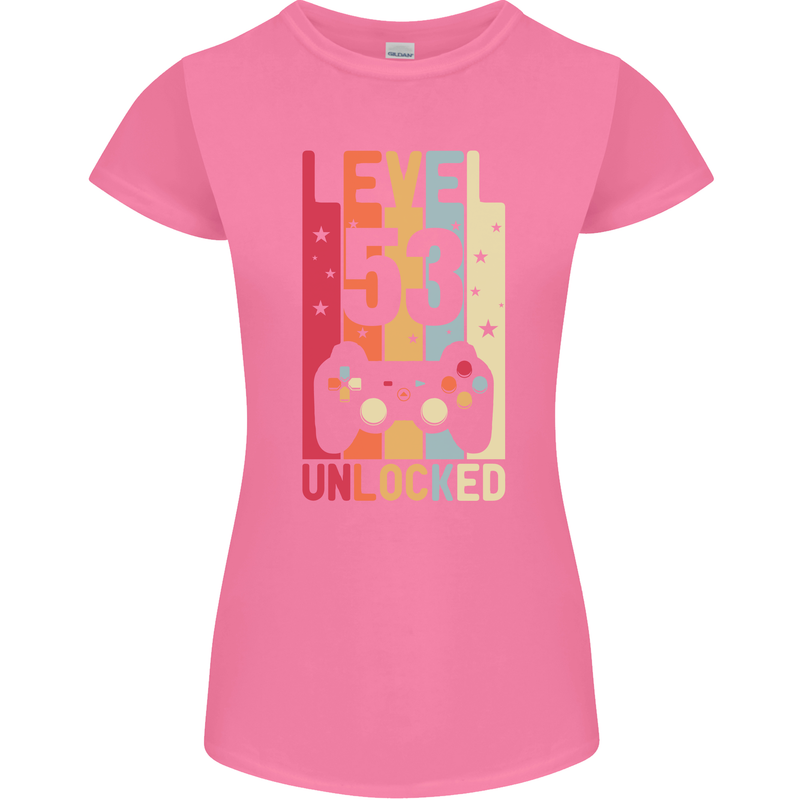 53rd Birthday 53 Year Old Level Up Gamming Womens Petite Cut T-Shirt Azalea