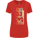 53rd Birthday 53 Year Old Level Up Gamming Womens Wider Cut T-Shirt Red