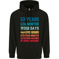 53rd Birthday 53 Year Old Mens 80% Cotton Hoodie Black