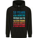 53rd Birthday 53 Year Old Mens 80% Cotton Hoodie Black