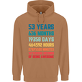 53rd Birthday 53 Year Old Mens 80% Cotton Hoodie Caramel Latte