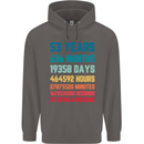 53rd Birthday 53 Year Old Mens 80% Cotton Hoodie Charcoal