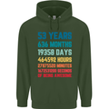 53rd Birthday 53 Year Old Mens 80% Cotton Hoodie Forest Green