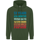 53rd Birthday 53 Year Old Mens 80% Cotton Hoodie Forest Green